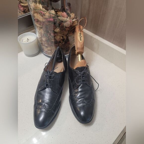 Salvatore Ferragamo 9.5 D shoes Brogue black leather
